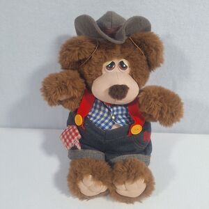 Country Bears Vintage 1985 Plush 11" Uncle Tyler Marchon Suspenders Overalls